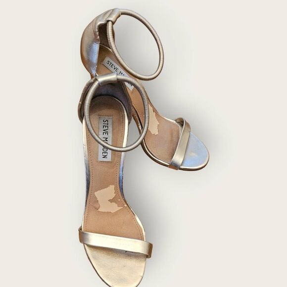 Steve Madden Metallic Gold Heels SZ 8.5 - Picture 1 of 5